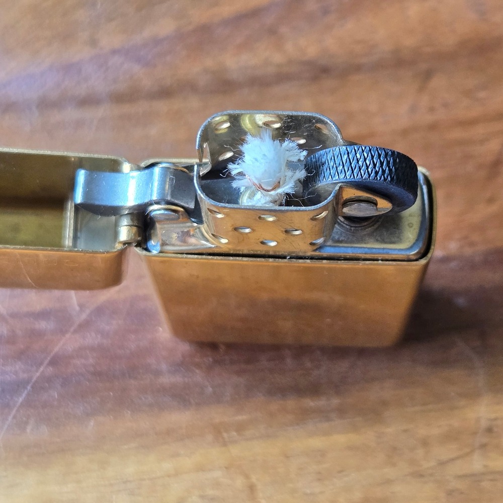Vintage Solid Brass Slim Mini Zippo - Picture 5 of 9